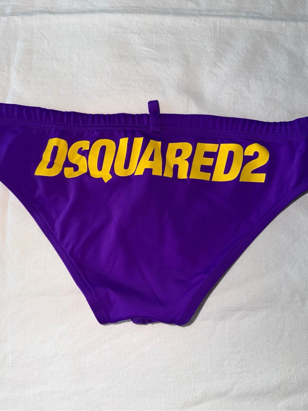 DSQUARED2 Purple Swim Brief w/ Yellow Logo XS